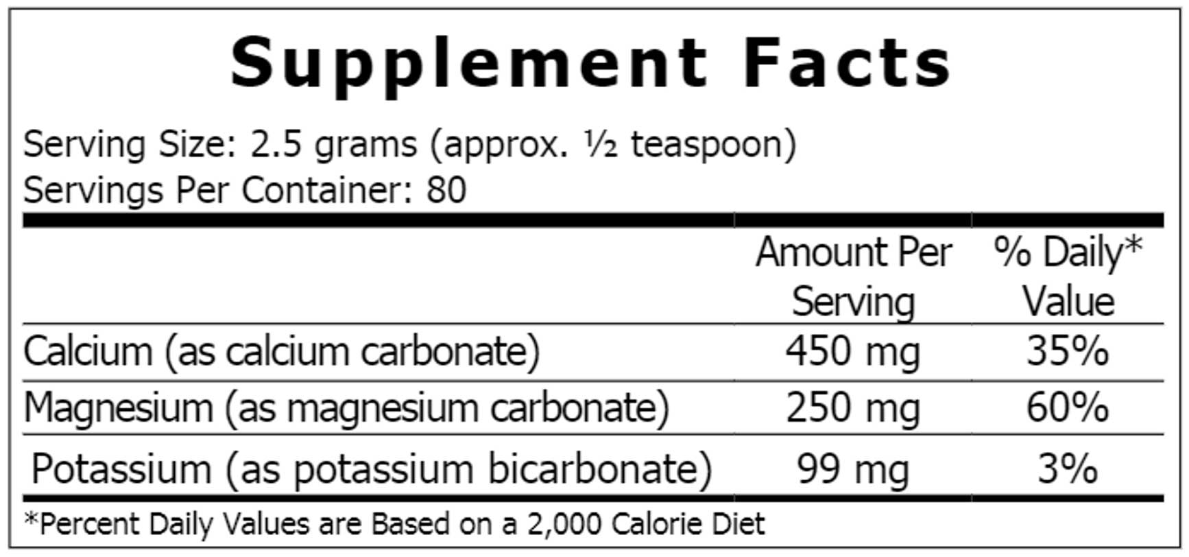 Ecological Formulas/Cardiovascular Research Tri-Salts Ingredients
