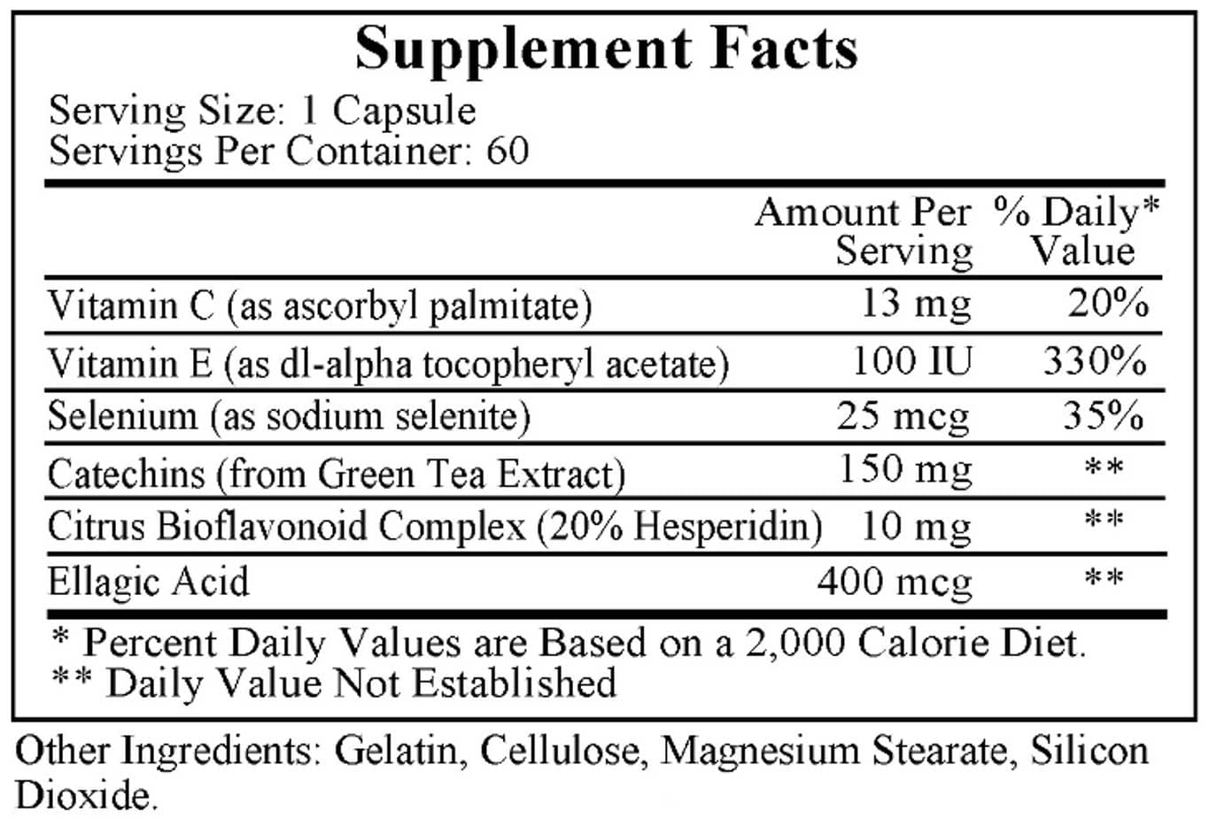 Ecological Formulas/Cardiovascular Research Varicosin Ingredients