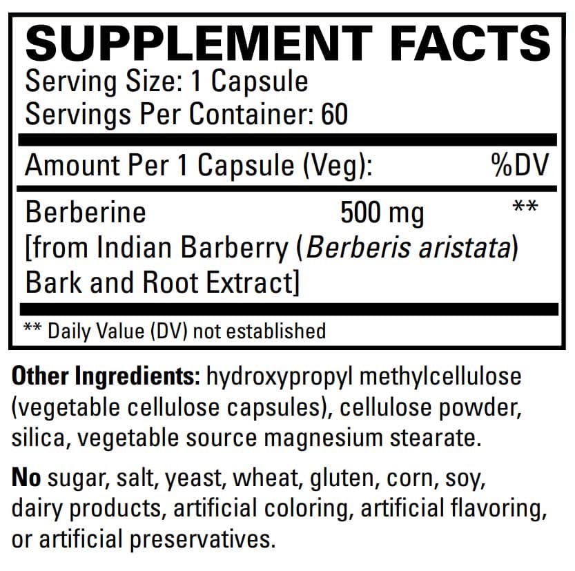 EuroMedica Berberine 500 mg Ingredients