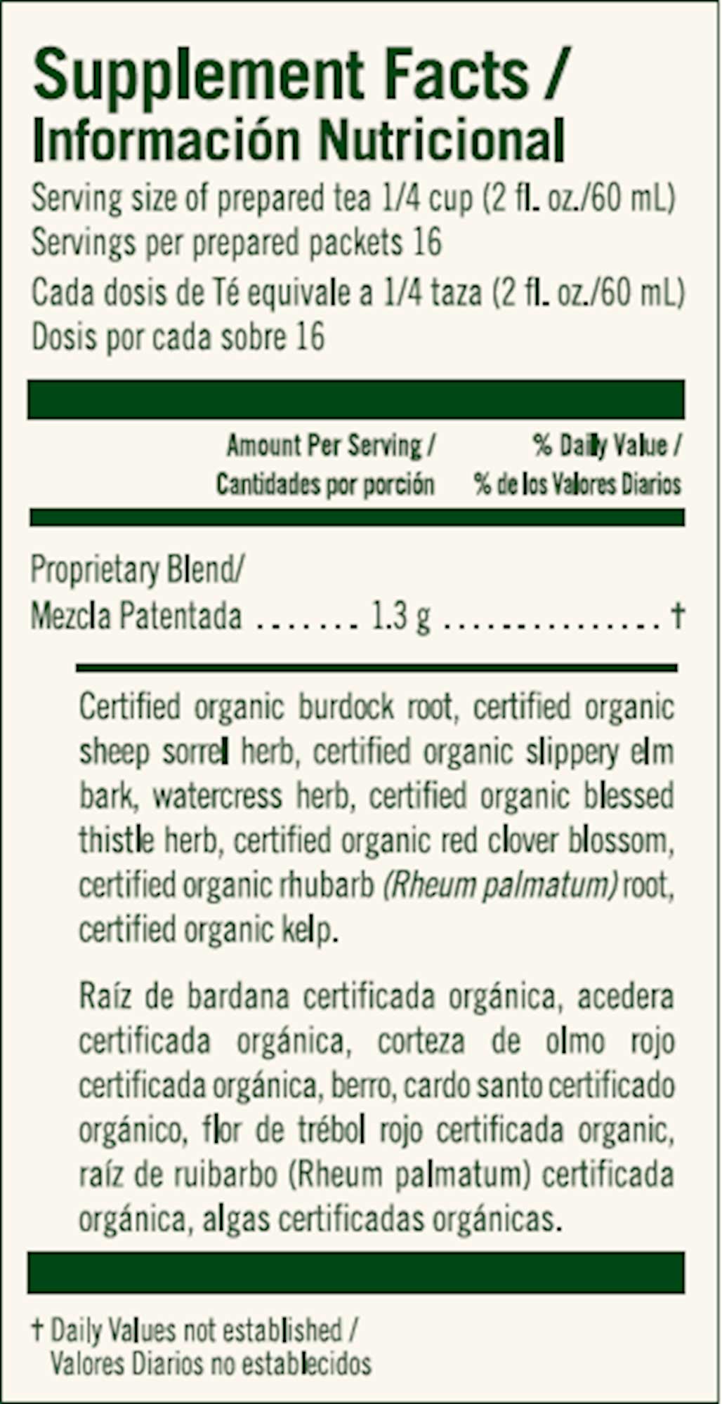 Flora Flor•Essence Dry Tea Blend Ingredients