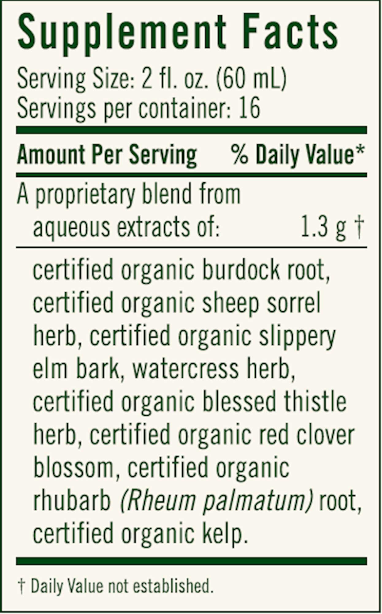 Flora Flor•Essence Liquid Tea Blend Ingredients