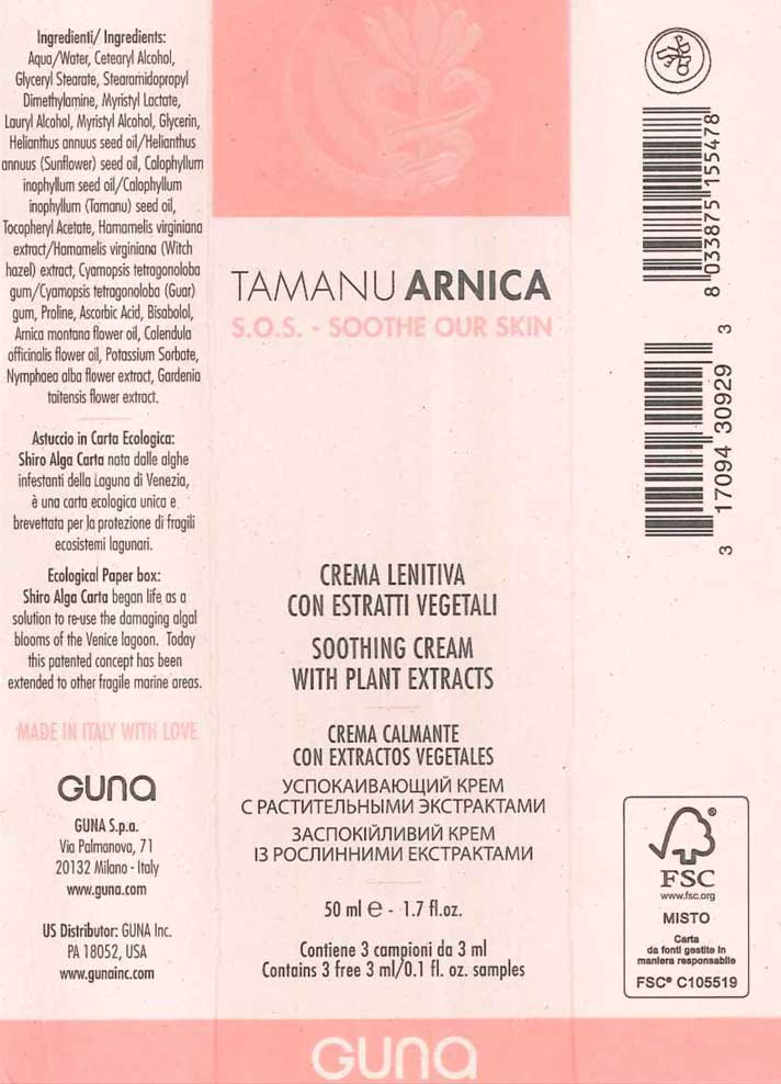 GUNA Biotherapeutics Tamanu Arnica Ingredients