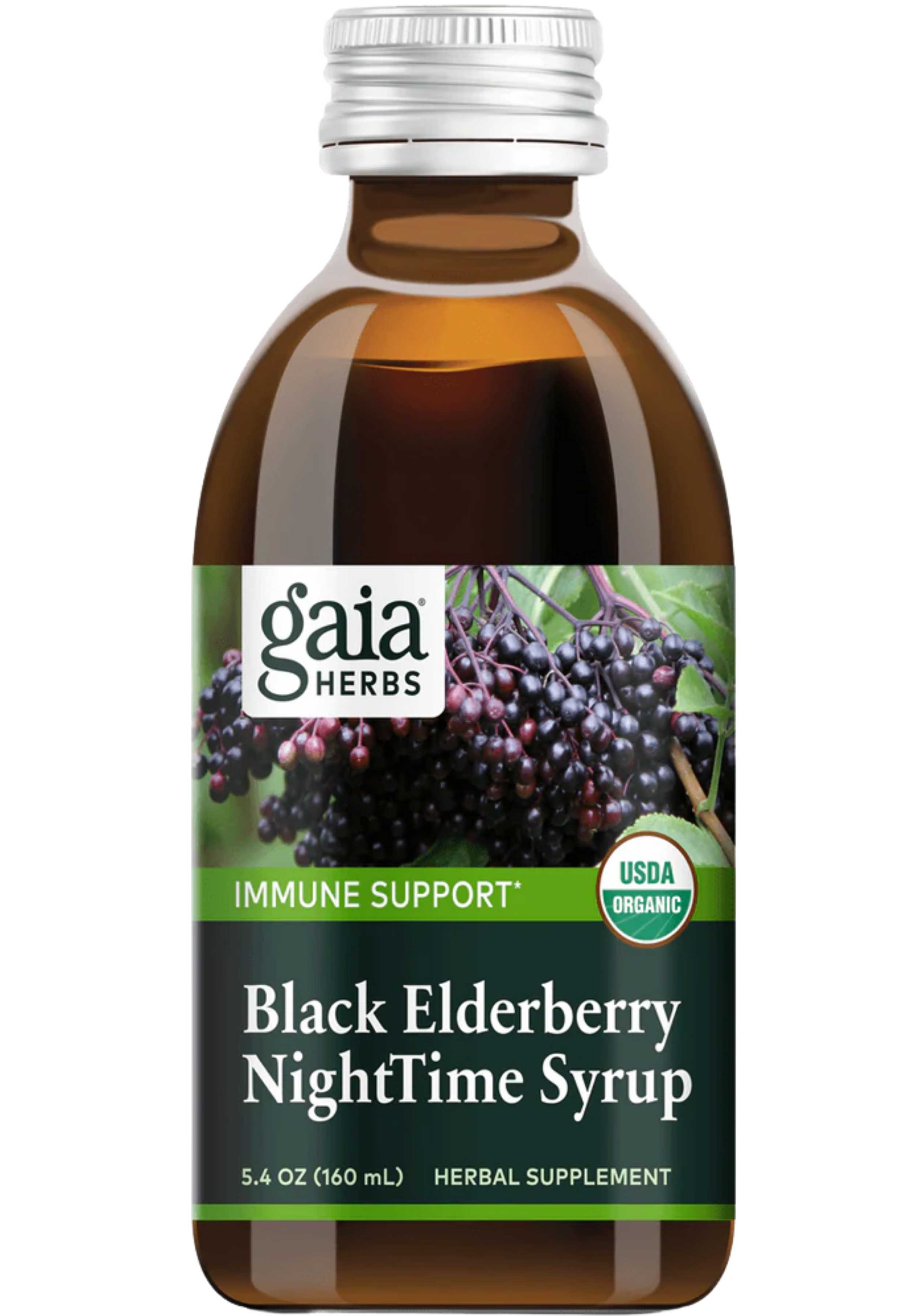 Gaia Herbs Black Elderberry NightTime Syrup