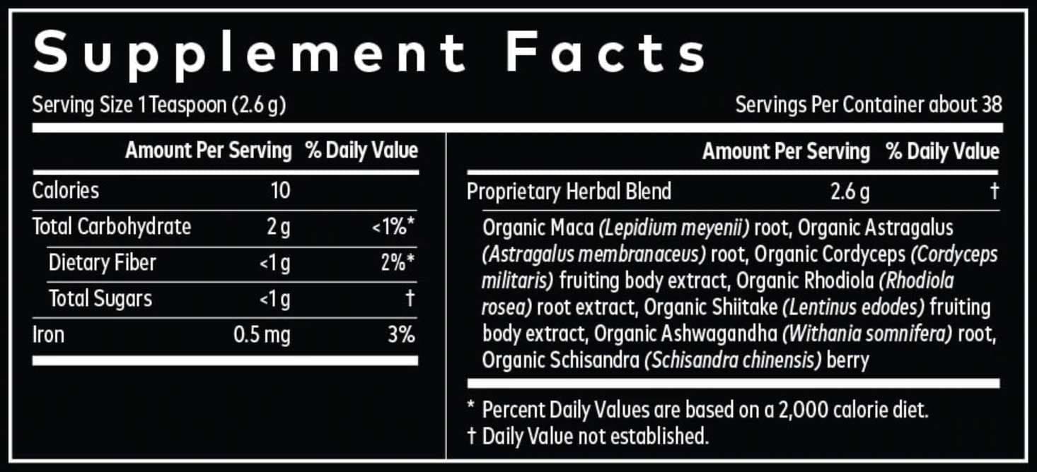 Gaia Herbs Everyday Adaptogen Ingredients