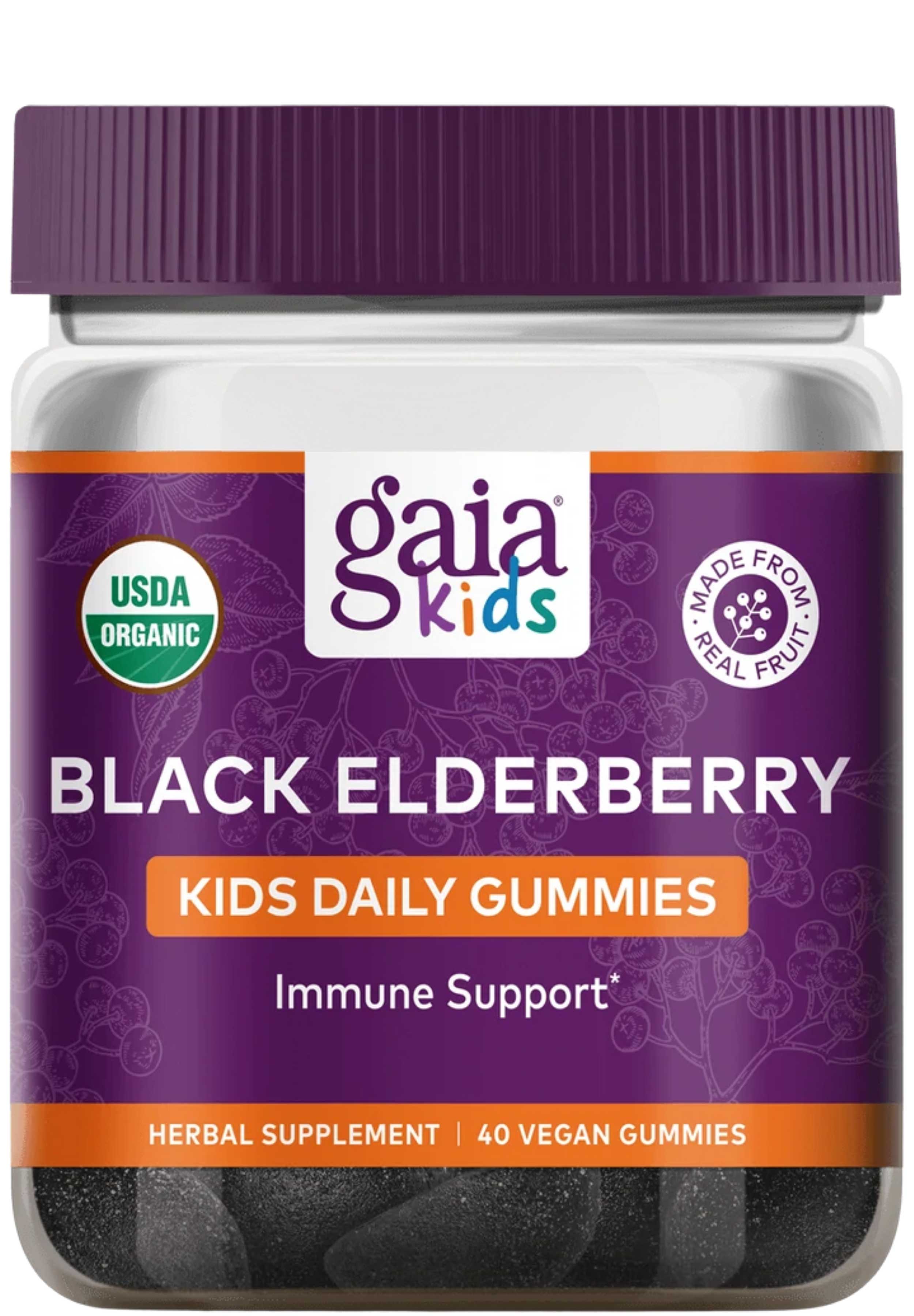 Gaia Herbs GaiaKids Black Elderberry Kids Daily Gummies