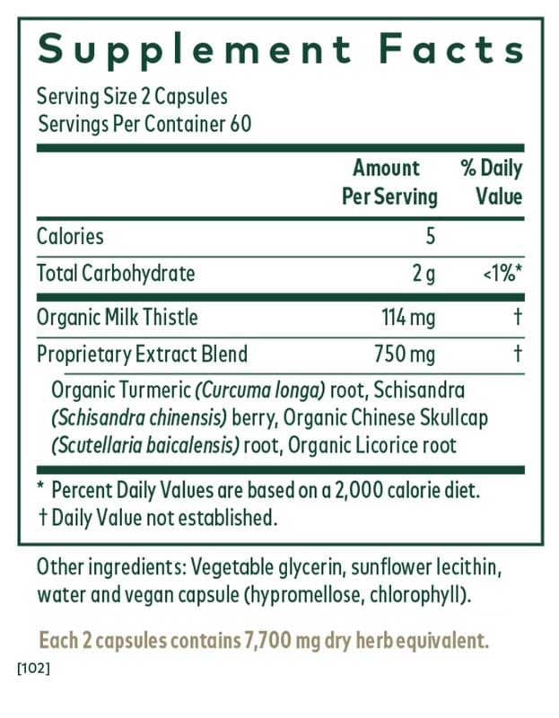 Gaia Herbs Professional Solutions Daily Liver PRO Ingredients