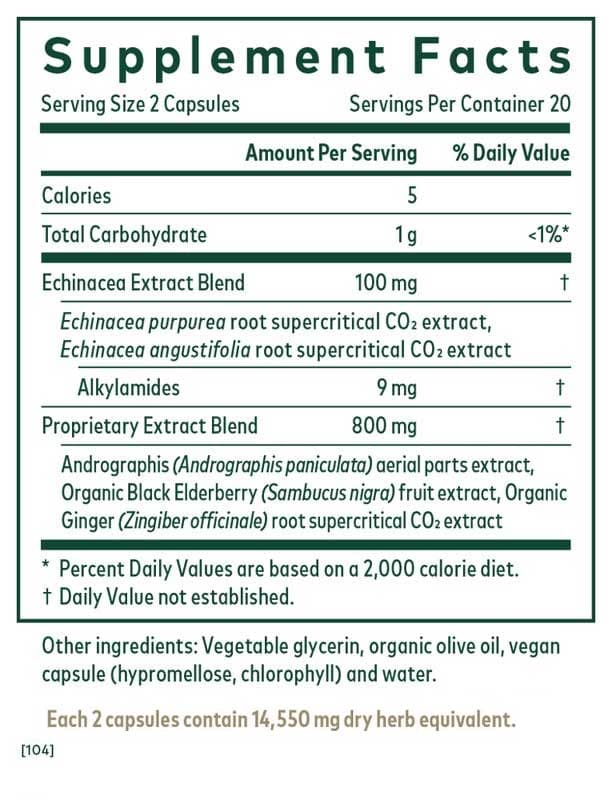 Gaia Herbs Professional Solutions Immune Activator (Formerly Rapid Immune Response) Ingredients