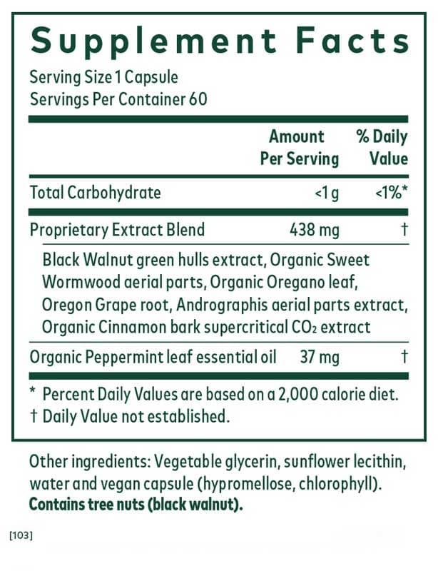 Gaia Herbs Professional Solutions Microbiome Cleanse Ingredients