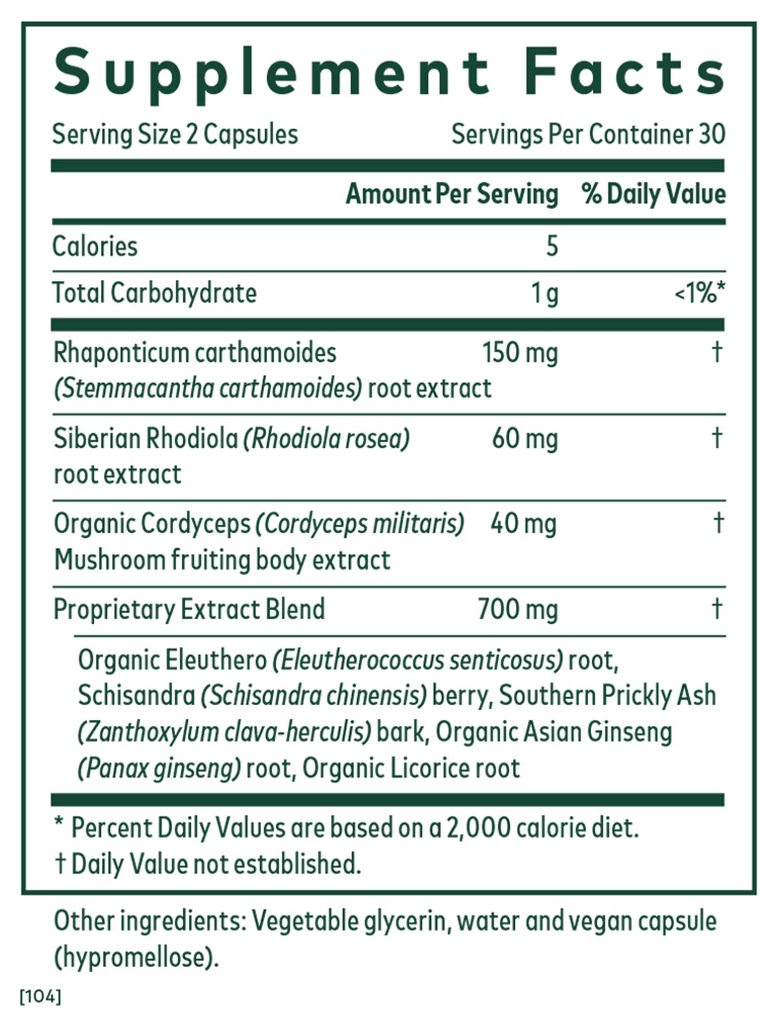 Gaia Herbs Professional Solutions Revive HPA (formerly HPA AXIS: Homeostasis) Ingredients