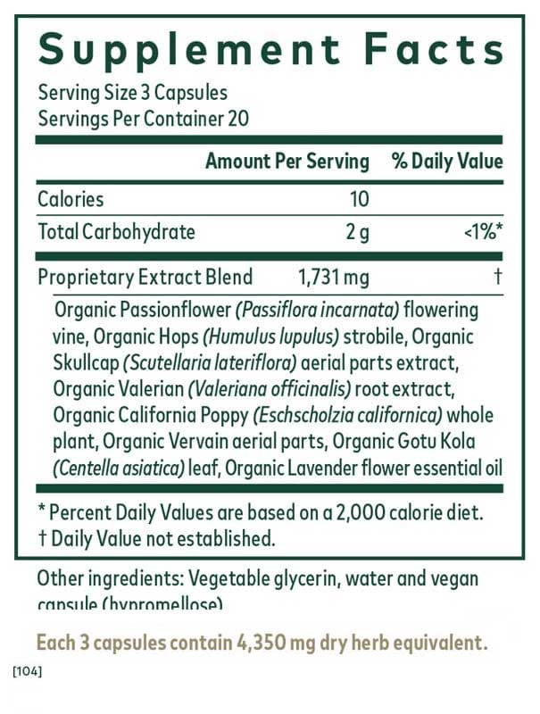 Gaia Herbs Professional Solutions Sleep Formula Ingredients