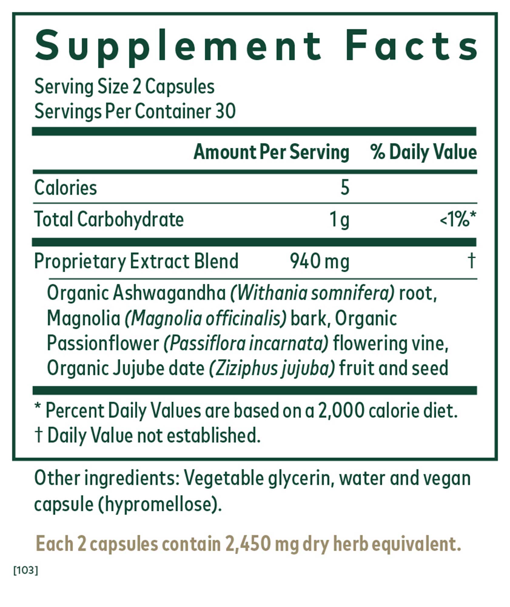 Gaia Herbs Professional Solutions Sleep Maintenance Ingredients