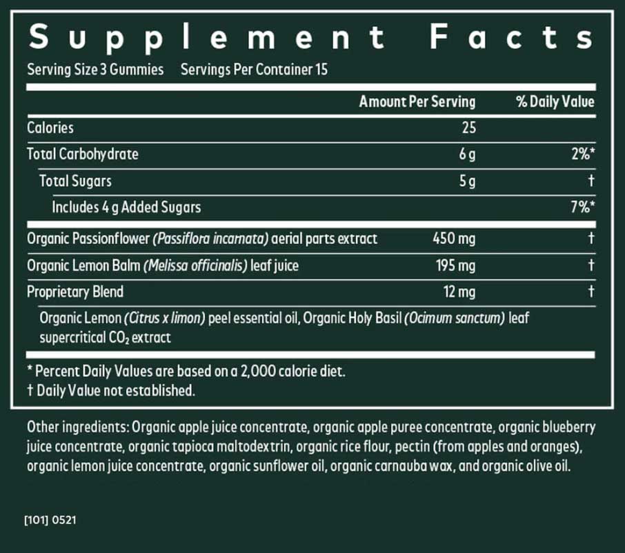 Gaia Herbs Relax Gummies Ingredients