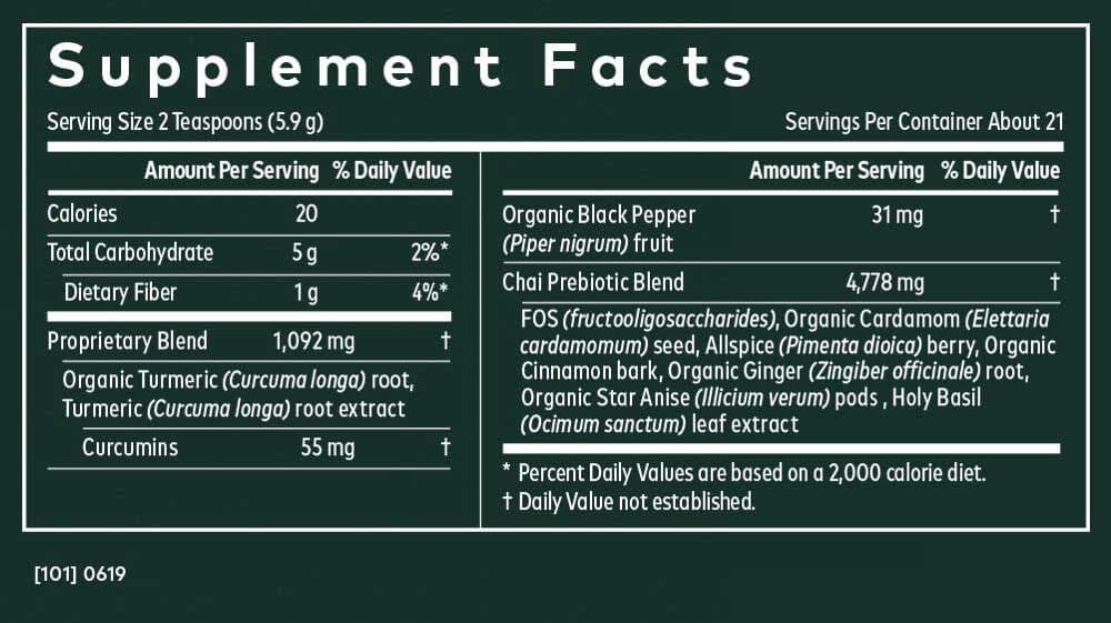 Gaia Herbs Turmeric Boost Restore Ingredients