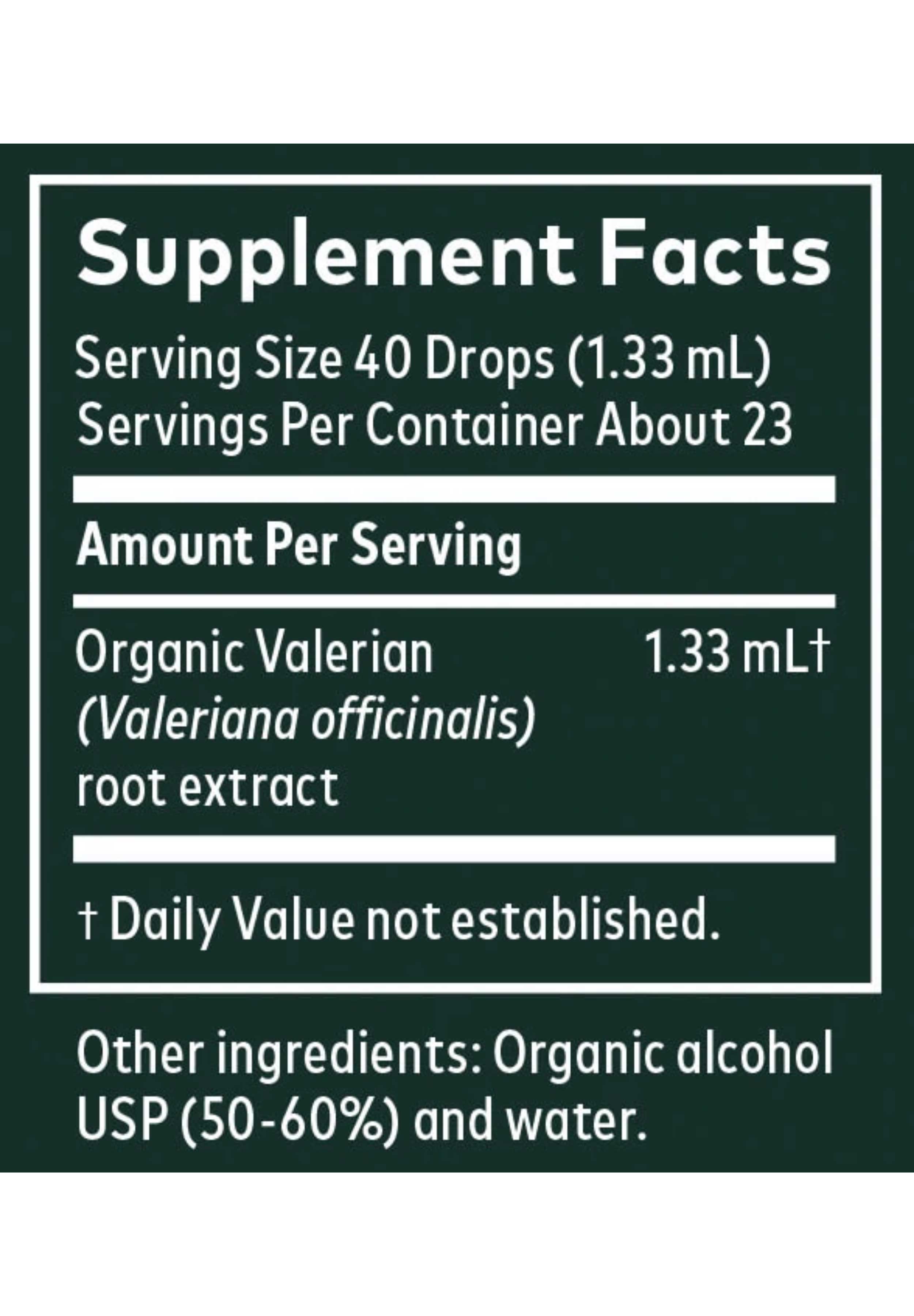 Gaia Herbs Valerian Root Ingredients