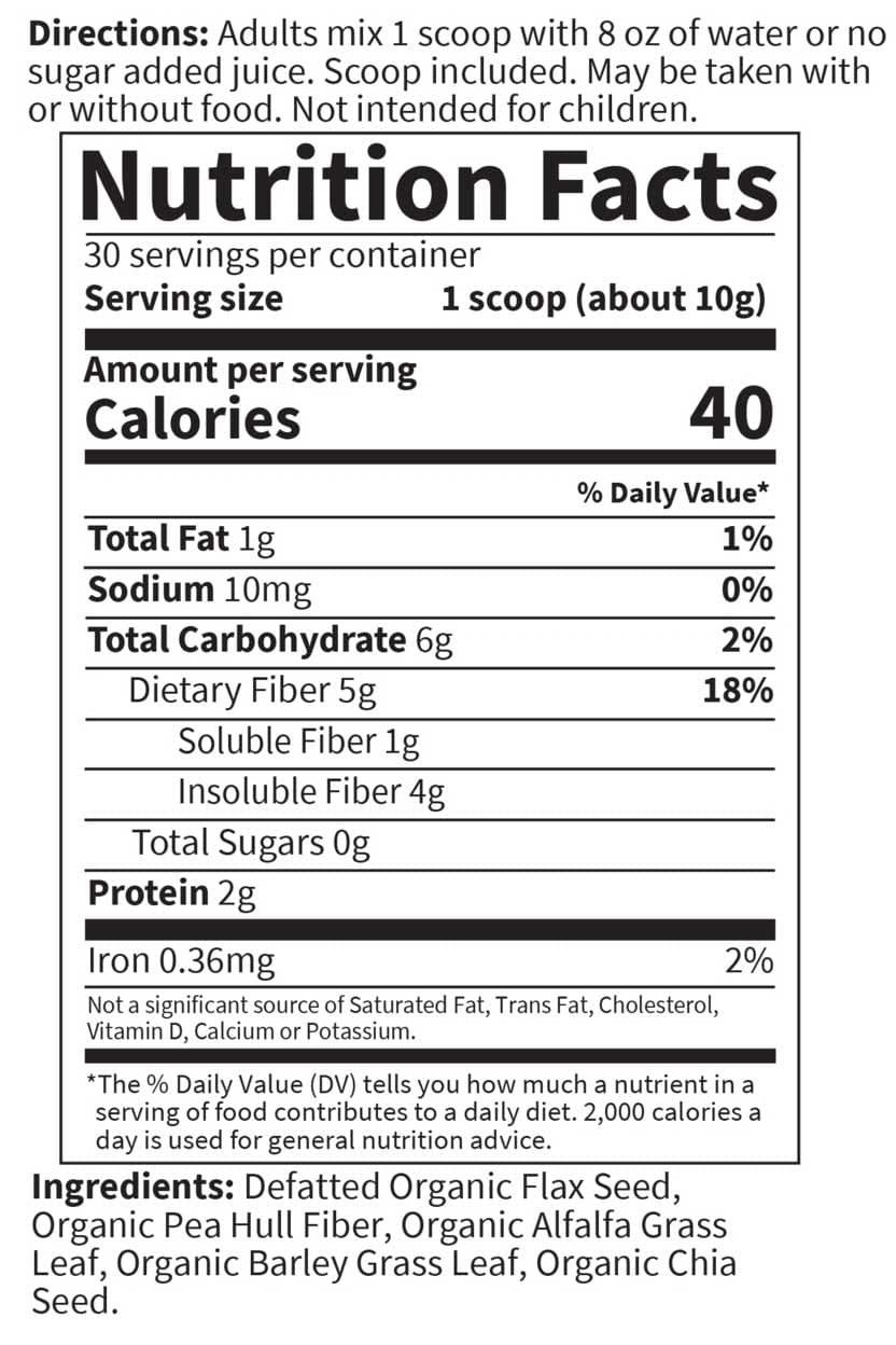 Garden Of Life DetoxiFiber Ingredients