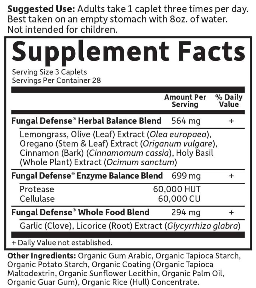 Garden of Life Fungal Defense Ingredients