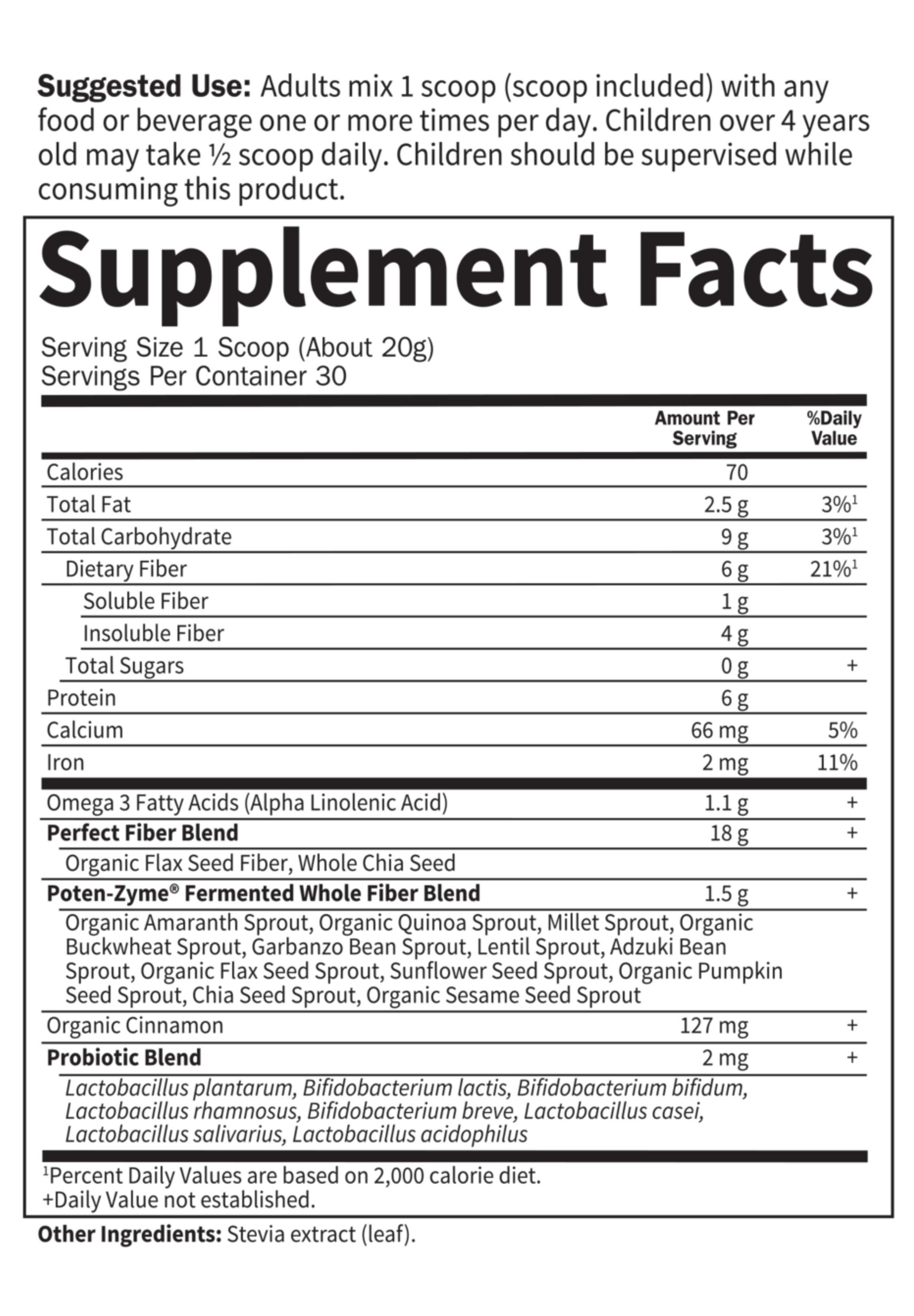 Garden of Life Super Seed Ingredients