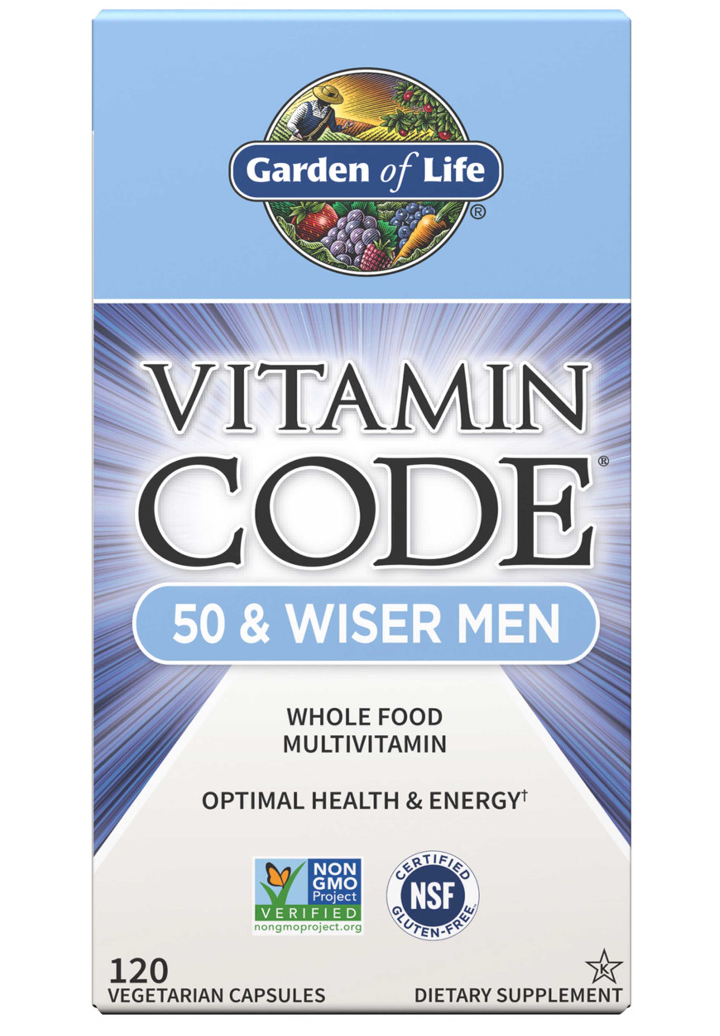 Garden of Life Vitamin Code RAW Men's Multivitamin 50 & Wiser