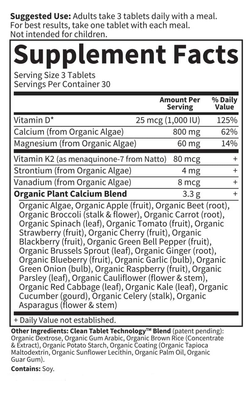 Garden of Life mykind Organics Plant Calcium Ingredients