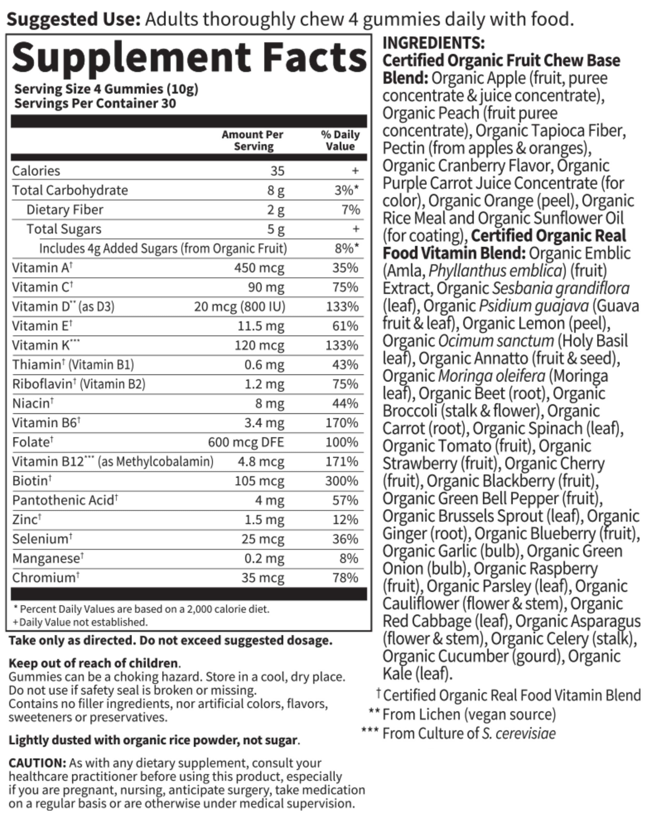 Garden of Life Organics Prenatal Multi - Berry Ingredients