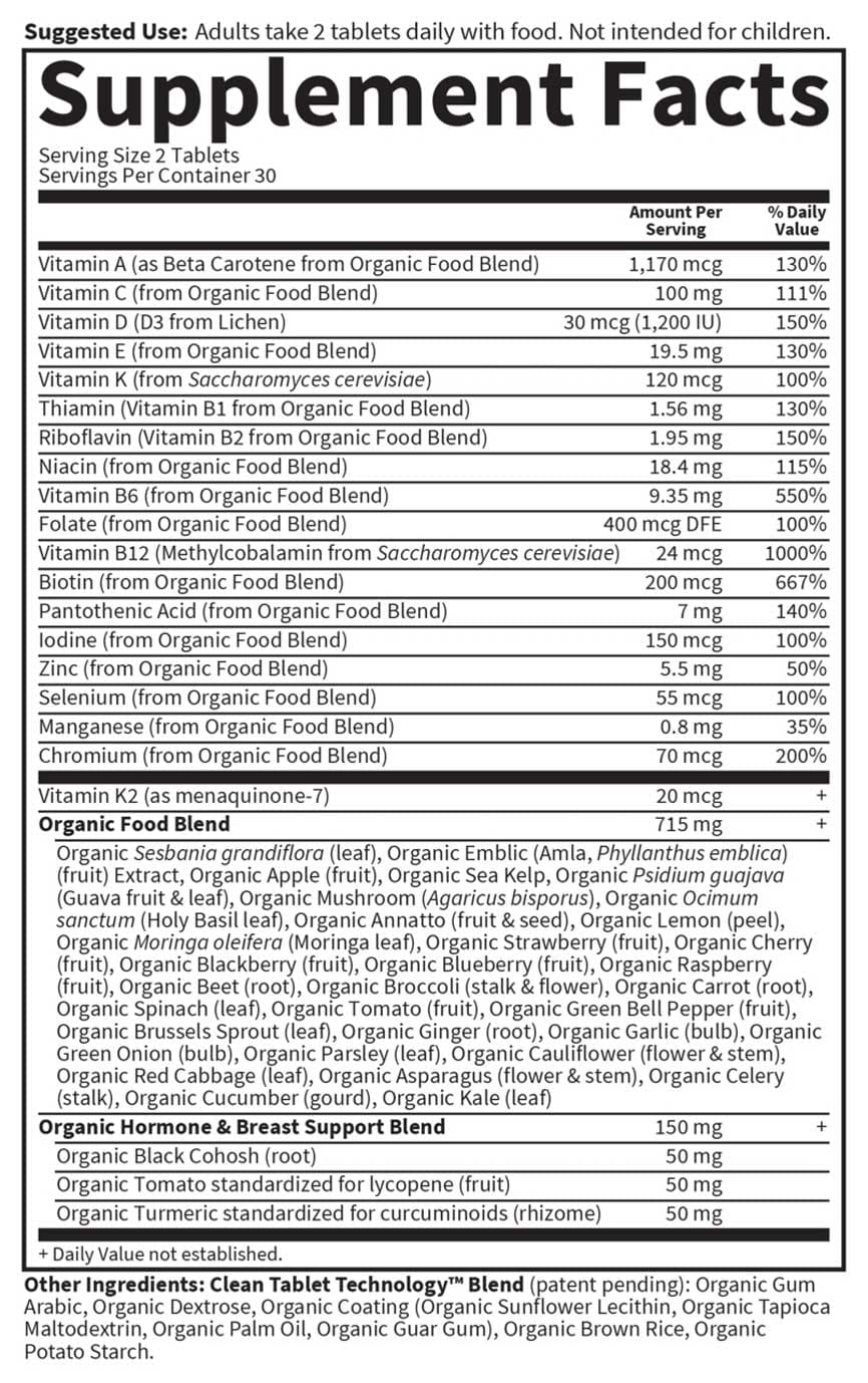 Garden of Life mykind Organics Women's Multivitamin 40+ Ingredients