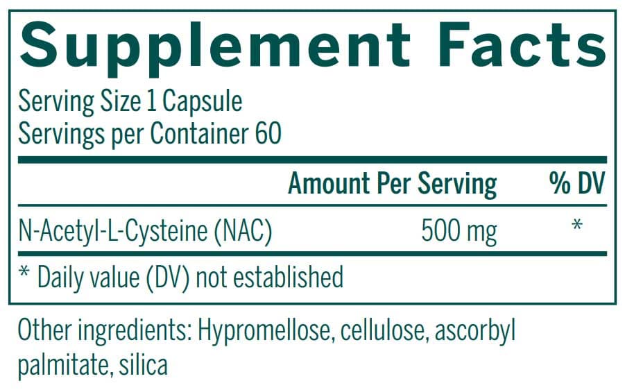 Genestra Brands Amino NAC Ingredients