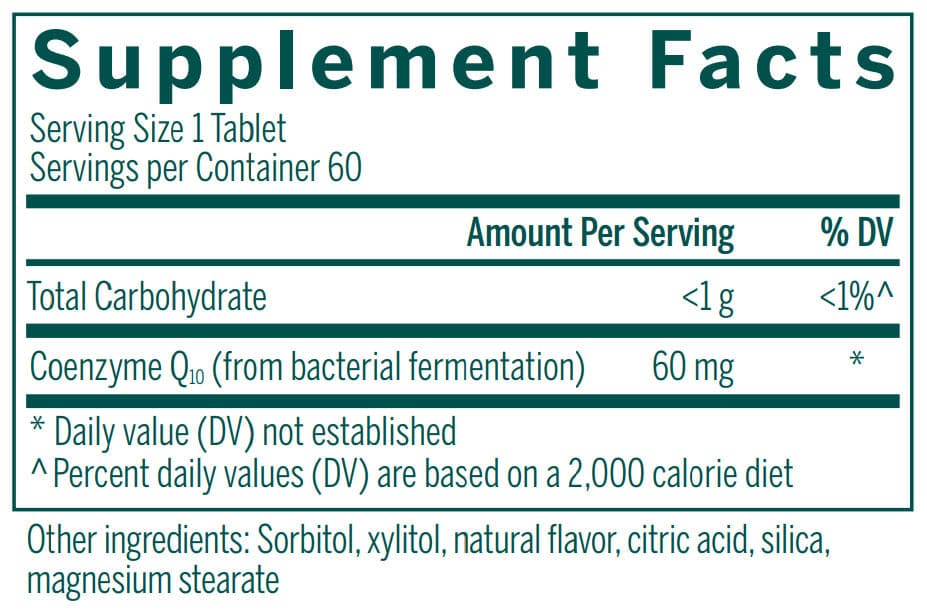 Genestra Brands CoQ10 Chewable Ingredients