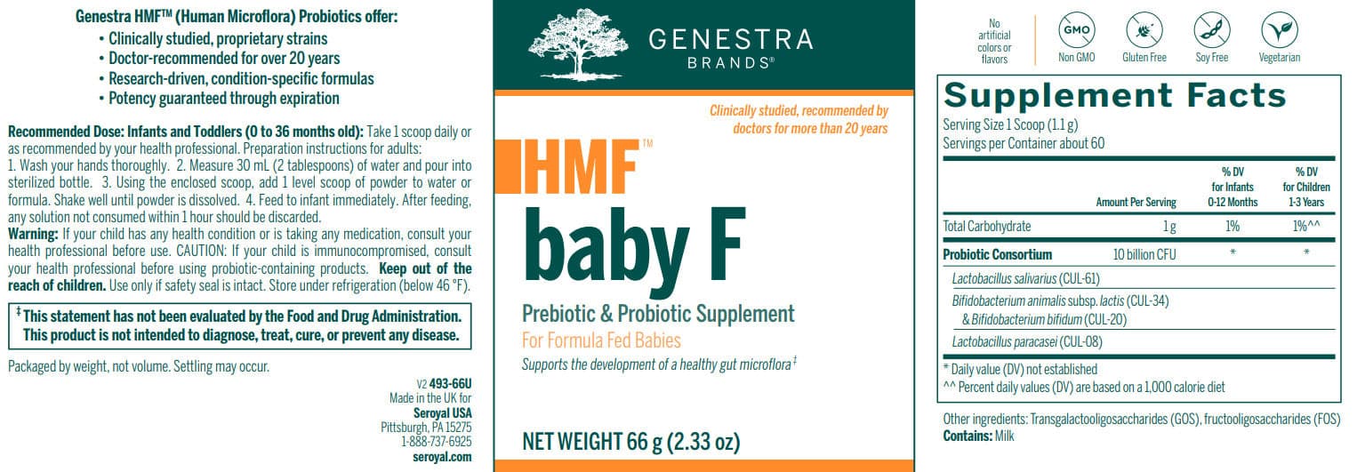 Genestra Brands HMF Baby F Label