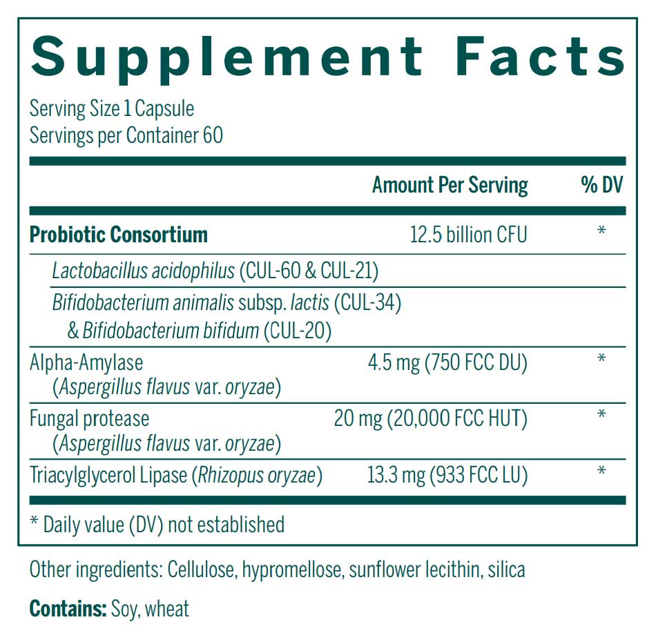 Genestra Brands HMF Digest-zyme Ingredients