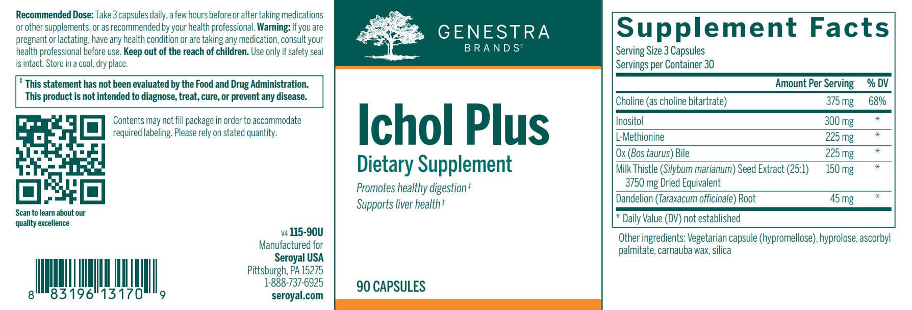 Genestra Brands Ichol Plus Label