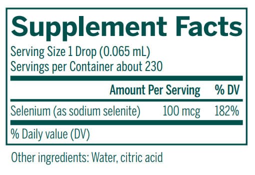 Genestra Brands Selenium CWS Ingredients