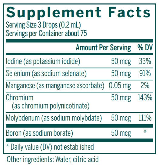 Genestra Brands Trace Mineral Complex CWS Ingredients