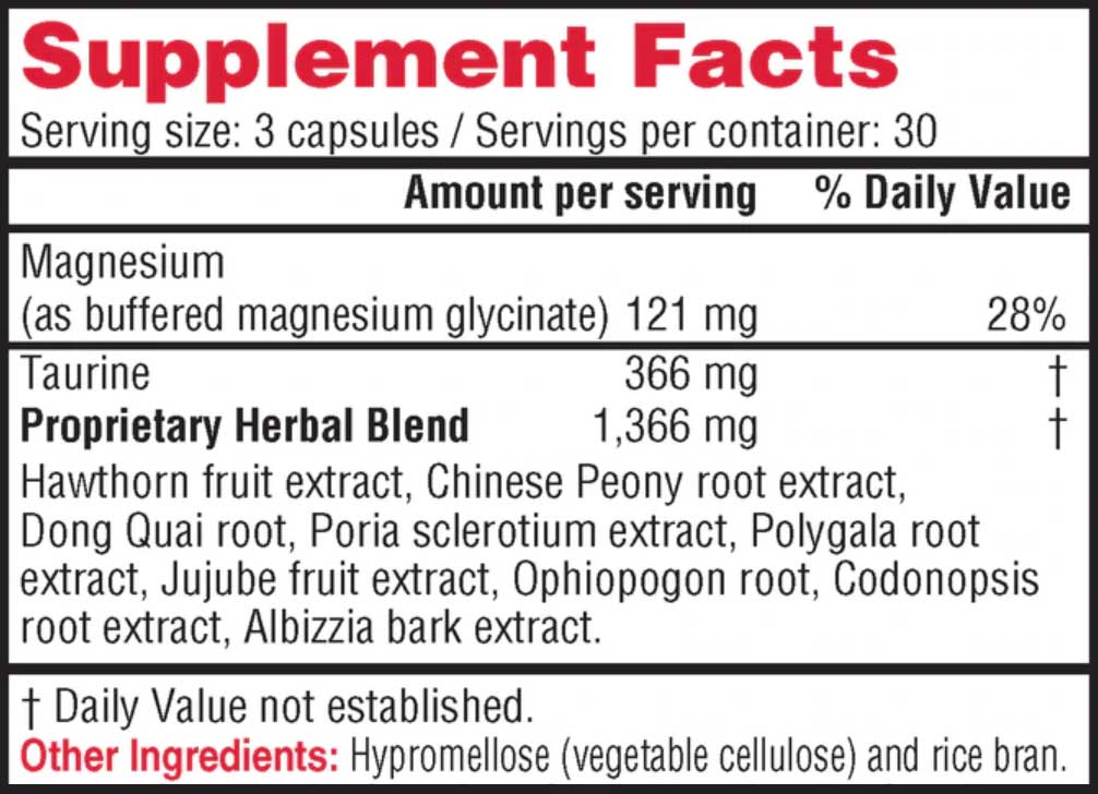 Health Concerns Calm Spirit Ingredients