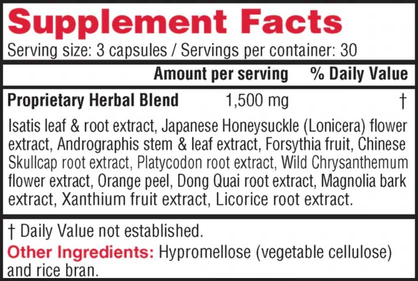 Health Concerns Cold Away Ingredients