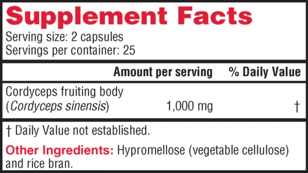 Health Concerns Cordyceps PS Ingredients