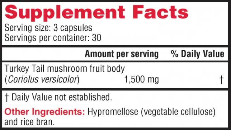 Health Concerns Coriolus PS Ingredients
