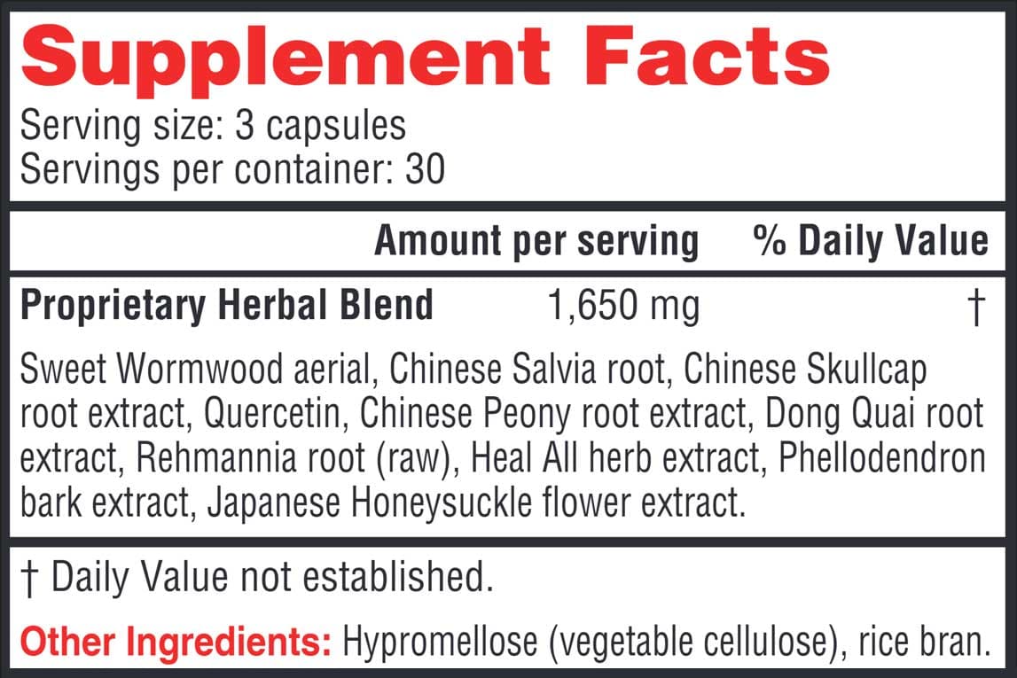 Health Concerns Formula H Ingredients