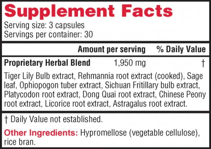 Health Concerns Lily Bulb Ingredients