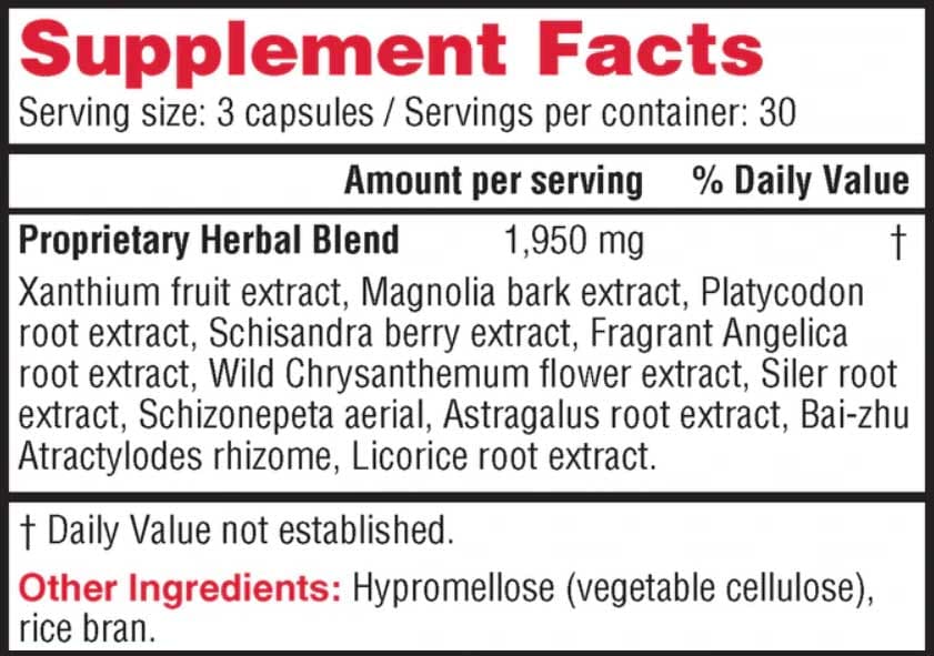 Health Concerns Xanthium Relieve Surface Ingredients
