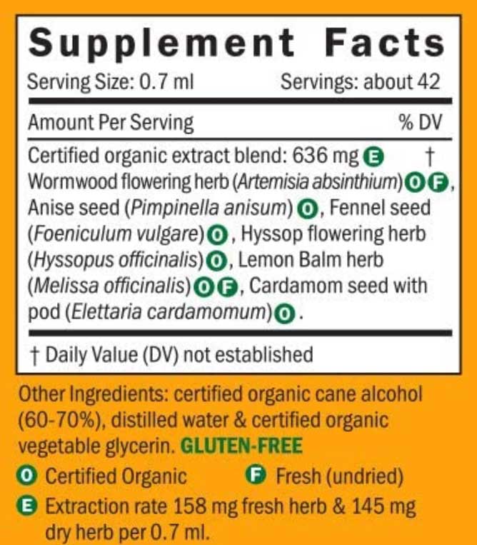 Herb Pharm Better Bitters Ingredients