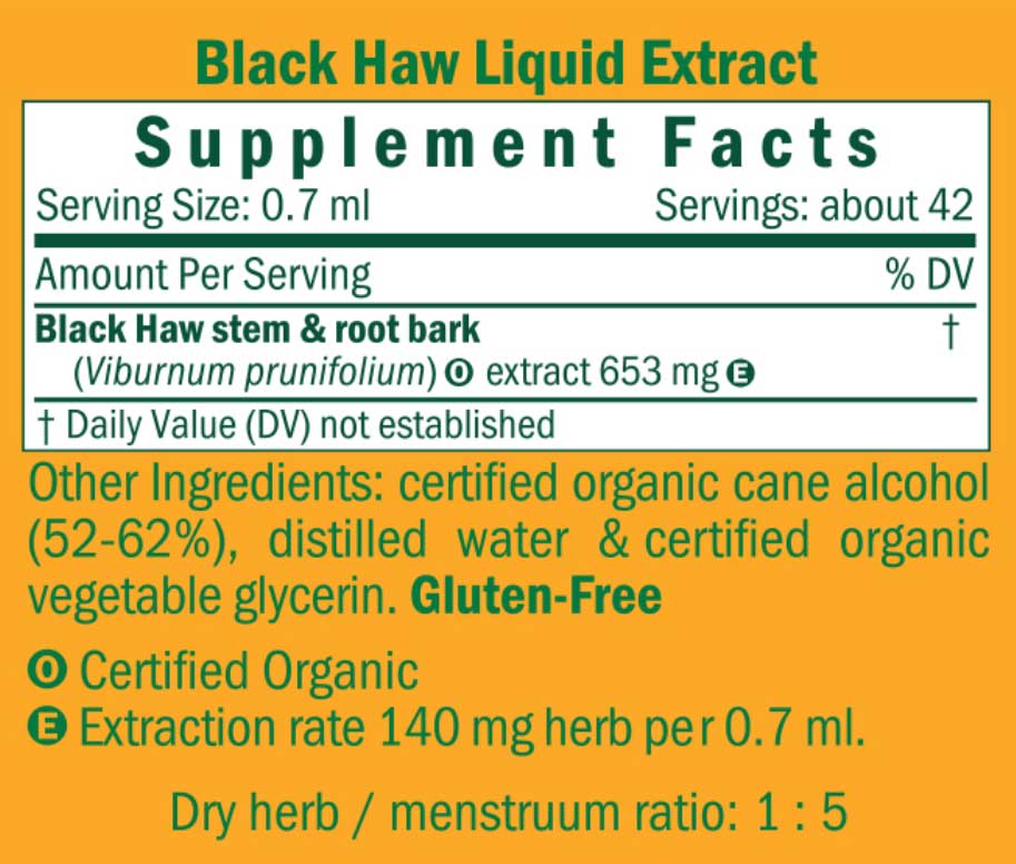 Herb Pharm Black Haw Ingredients