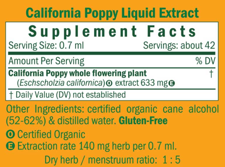 Herb Pharm California Poppy Ingredients