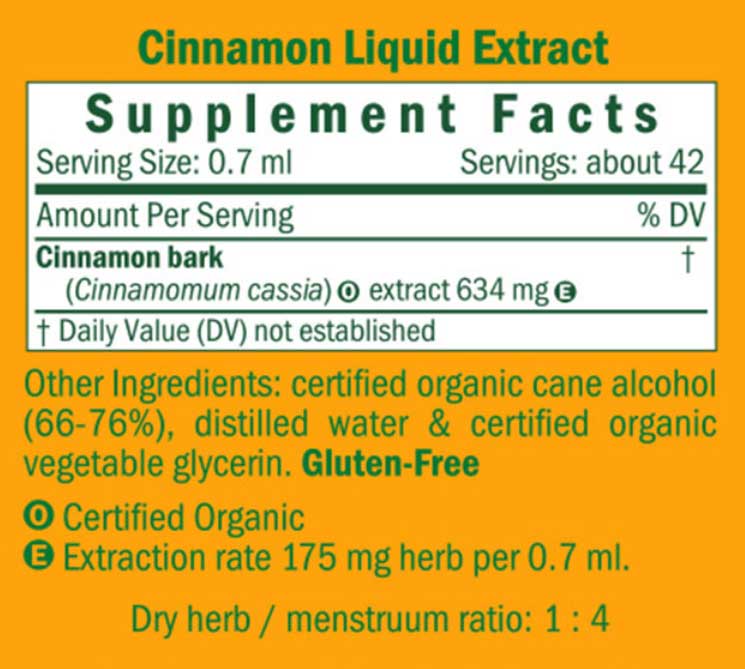 Herb Pharm Cinnamon Ingredients