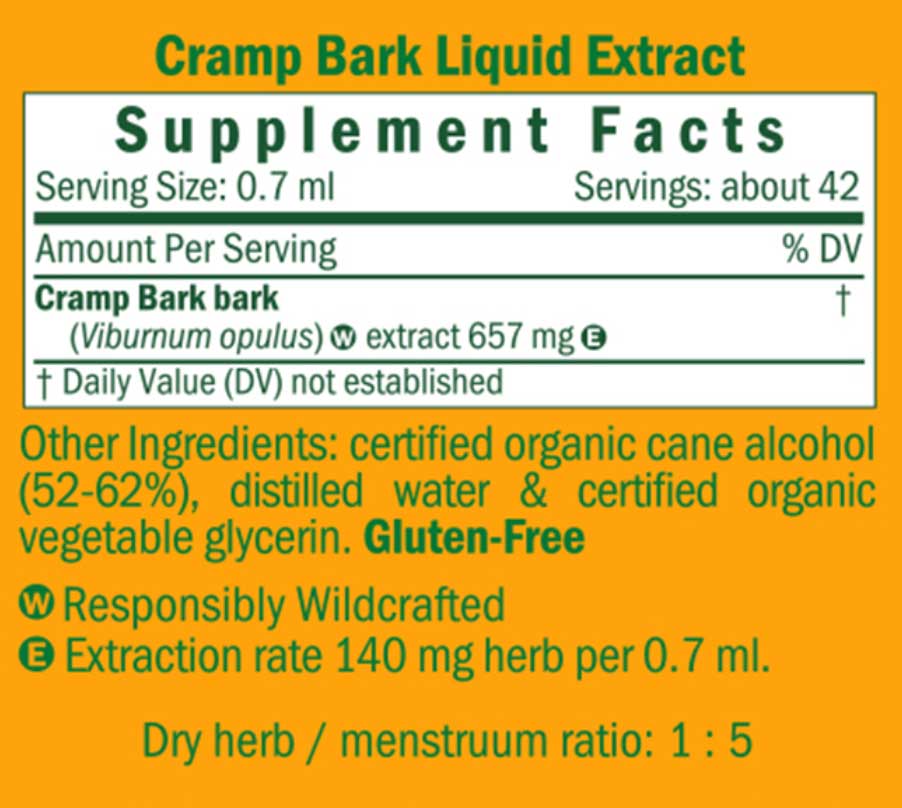 Herb Pharm Cramp Bark Ingredients