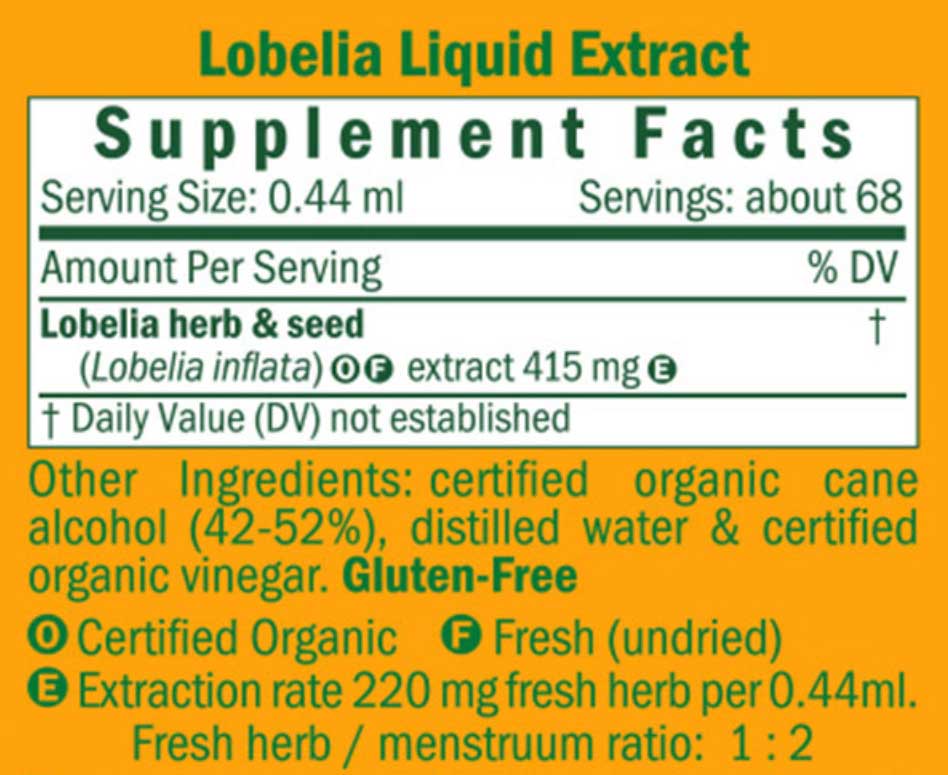 Herb Pharm Lobelia Ingredients