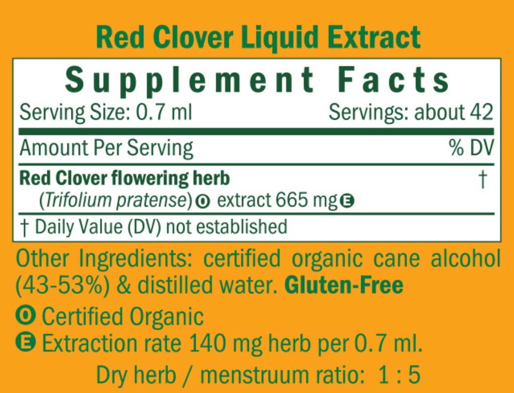 Herb Pharm Red Clover Ingredients