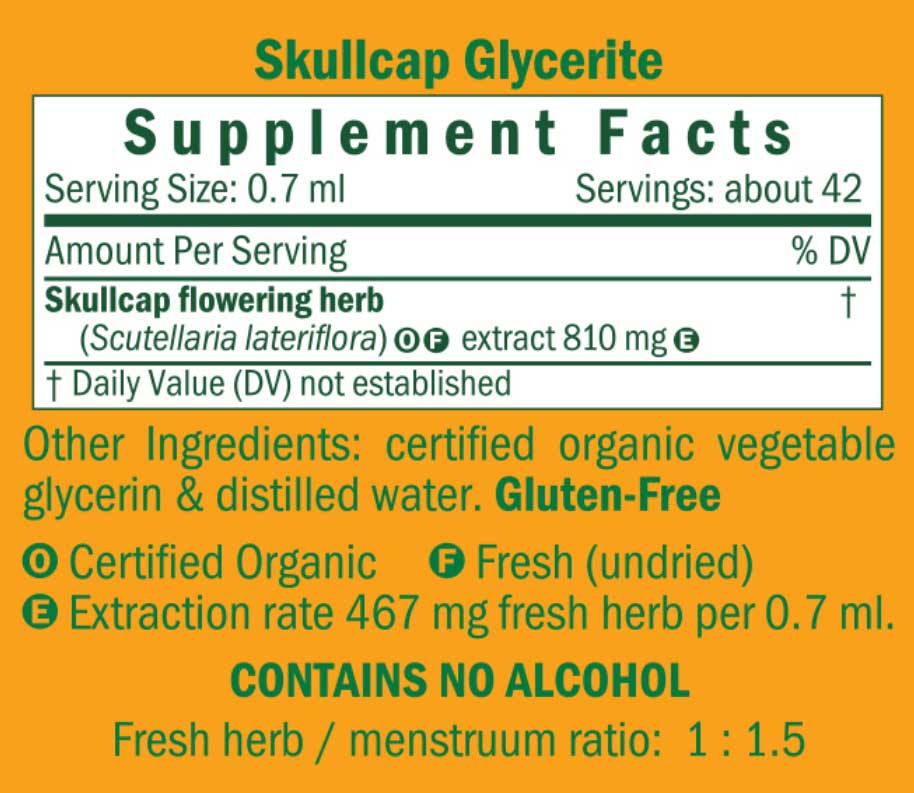 Herb Pharm Skullcap Alcohol-Free Ingredients