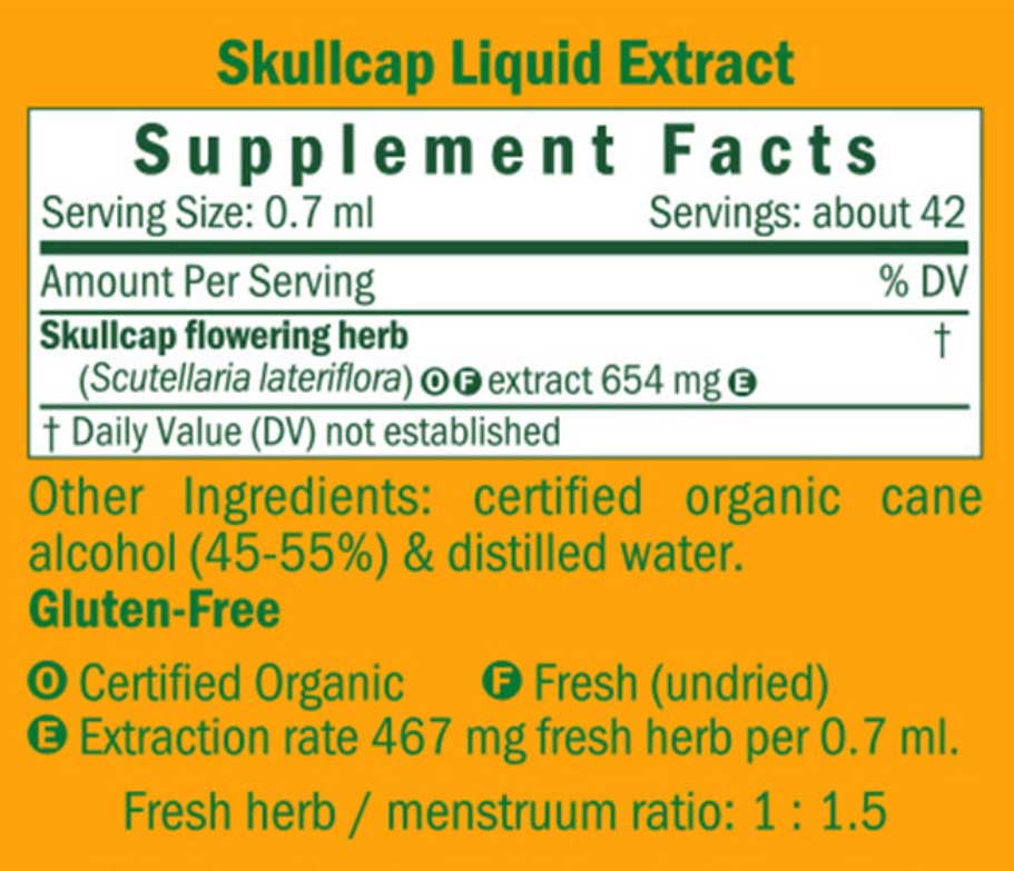 Herb Pharm Skullcap Ingredients