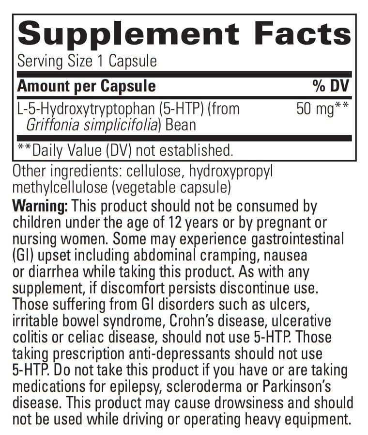 Integrative Therapeutics 5-HTP Ingredients