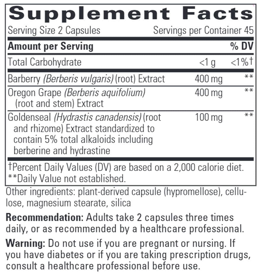 Integrative Therapeutics Berberine Complex Ingredients